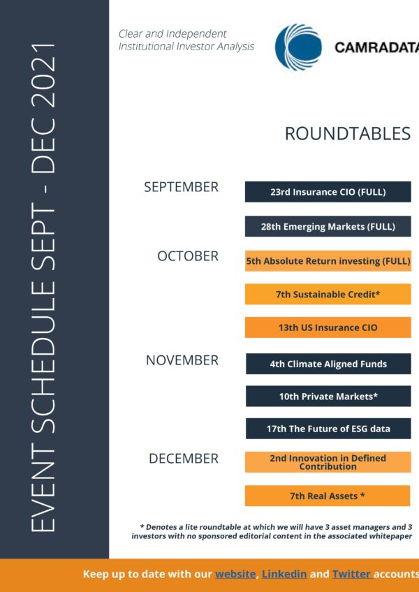 Event Schedule September - December 2021